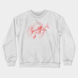 Red Pohutukawa flower pattern Crewneck Sweatshirt